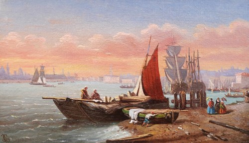 Tableau paysage huile marine