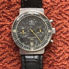 RARE ANCIENNE BELLE HOMME MONTRE YEMA SOUS MARINE MÉCANIQUE VALJOUX CHRONOGRAPHE