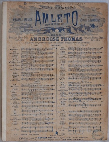 Partition hamlet ambroise - hamlet,