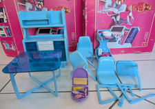 Salle à manger Barbie vintage 1978 avec boite d'origine buffet table chariot