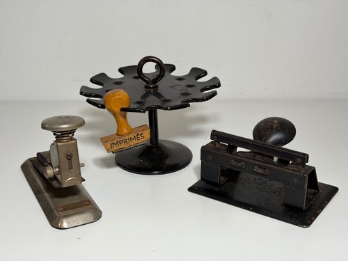 Lot objets bureau ancien - , porte