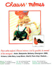 publicité Advertising 0323 1990  chaussures bottines enfant Chauss'Momes Aster