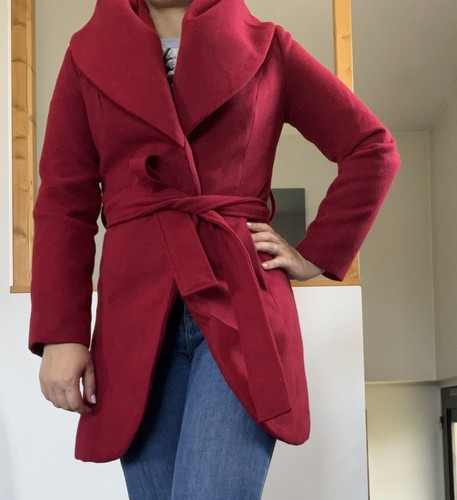 Manteau rouge col - manteau,