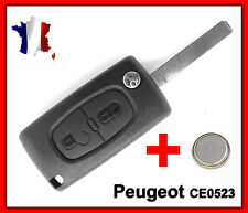 Coque PLIP Clé Pour Peugeot 106 107 206 207 407 Lame Non Rainurée CE0523 + Pile