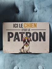 Plaque métal humour chien