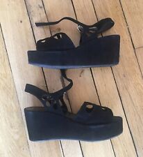 Superbes Sandales Compensees Accessoire Diffusion Noires