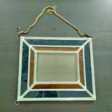 Photo ancienne sur plaque de verre port breton port normand encadrement vitrail