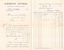 FACTURE  1922 JACQUES ANFRIE A