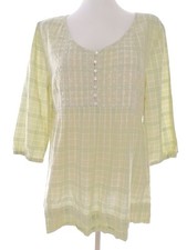 ⭐ FLASH Blouse à Boutons sur l’Encollure pour Femmes Carreaux Boutons Vert M ⭐