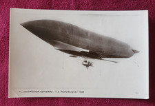 CARTE POSTALE DIRIGEABLE "LE REPUBLIQUE" 1908 - AVIATION ZEPPELIN BALLON