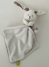 6568🌟Doudou Plat Mouchoir Babynat Baby Nat Lapin Gris Beige Marron