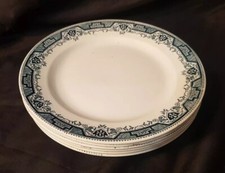 6 assiettes plates 23 cm, Saint Amand & Hamage, modèle "Maroc", petits défauts