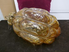enorme lanterne Murano H 40cm P 3kg verre soufflé ambré grappes