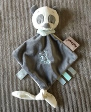 Doudou Panda blanc gris vert crocodile Loulou Nattou