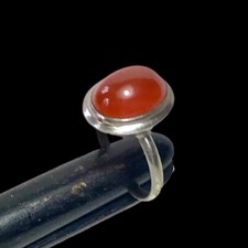 BAGUE ANCIENNE EN ARGENT 925 ET CORNALINE antique silver ring  T 56