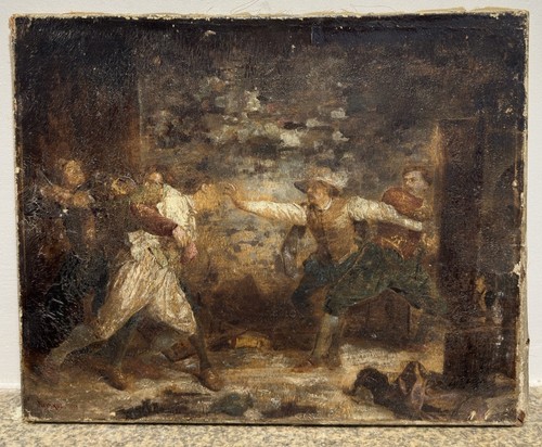 Ancien tableau scène - , de