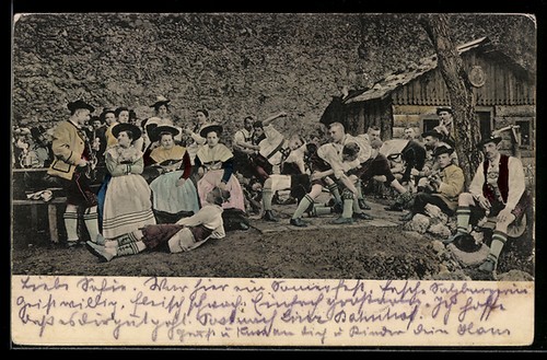 Carte postale hommes - , en