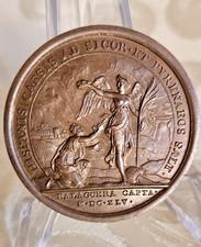 Médaille En Bronze Frappé 1645 Louis XIV Enfant Bataille Liorens Et Ballaguier