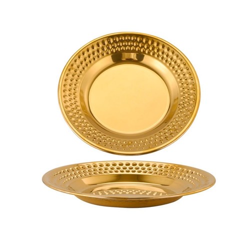 Assiettes rondes martelées - , en