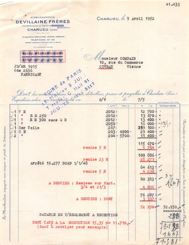 1952 ets devillaine - freres, a