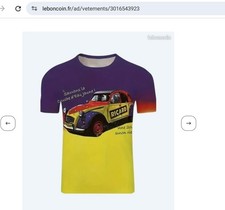 T-shirt XL neuf 2CV citroen 2 cv Ricard sauvons la couche d'eau jaune deudeuche