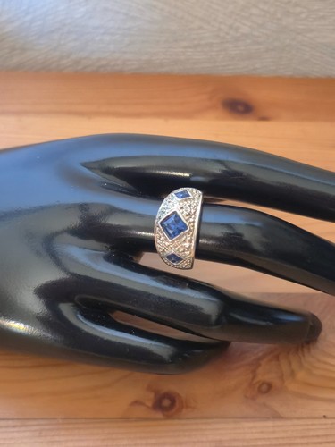 Bague vintage pierres bleues