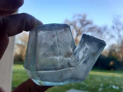 Ancien encrier verre siphoide - encrier,