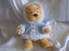 Doudou l'ourson Winnie, veste bleu, fourrure, Disney Store