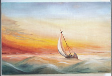 Peinture sur toile tendue mer