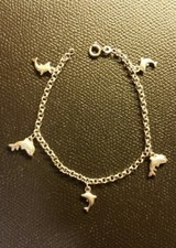 Bracelet Dauphins Maille jaseron en argent 925/1000 Neuf