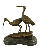 Sculpture Barges À Queue noire en bronze sur un marbre noire d'après Nick