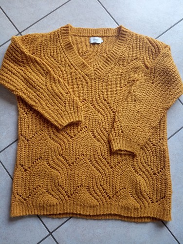 Pull maille moutarde - pull,