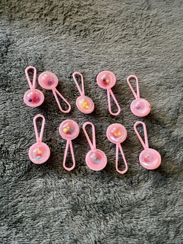 Lot minis hochets - 10, rose
