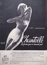 PUBLICITE CHANTELLE GAINE MODELE 669 DE 1958 FRENCH AD PIN UP SEXY PUB VINTAGE
