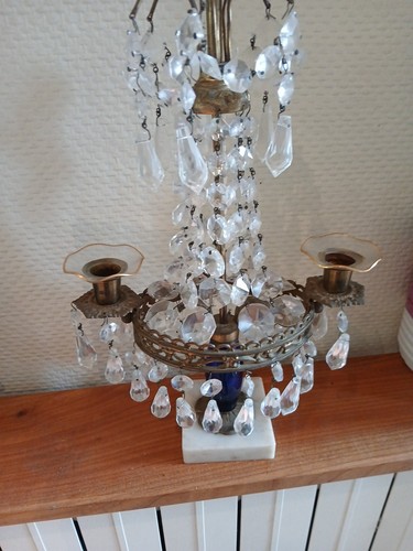 Chandelier bronze pampilles - chandelier, et