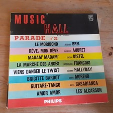 MUSIC HALL PARADE N°22 HALLYDAY BREL S DISTEL MORENO I AUBRET ET+ RARE 25CM 1962