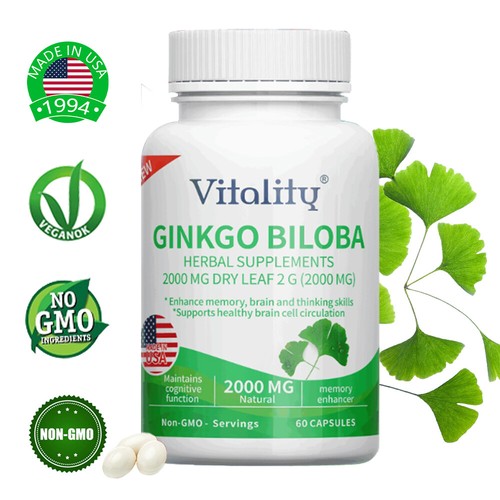 Ginkgo biloba 2000 feuille - biloba, mg,