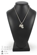 Amstaff - argent plaqué collier sur une cordon en argent Art Dog FR