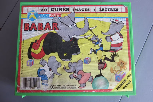 Ancien jeu cubes - cubes, babar