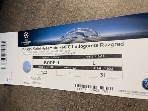 Ticket entier psg v - entier,