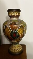 Grand Vase en céramique  HUBERT BEQUET QUAREGNON Belgique motif floral