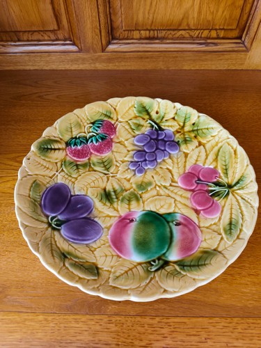 Ancienne assiette barbotine - ancienne,