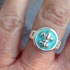 Bague de La  Marque CLIO BLUE En argent poinçon 925 Avec 1 Fleur De Lys T 50