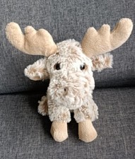 1029?Doudou Peluche Rennes Elan Caribou LASCAR Beige Chiné 16cm