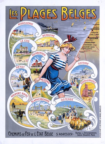 Affiche chemin fer - de, belges