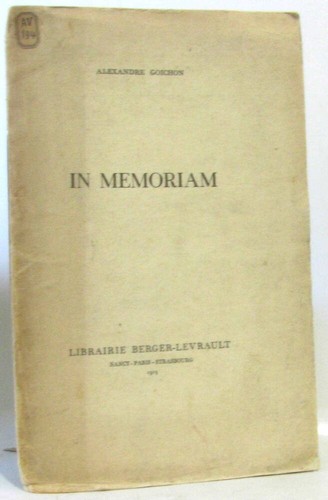 Memoriam goichon etat - memoriam, |