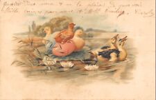 CPA FANTAISIE REPRESENTANT UNE FAMILLE DE CANARDS