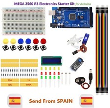 Starter Kit MEGA 2560 R3 Breadboard LED Jumper Wire SG90 LCD Button for Arduino