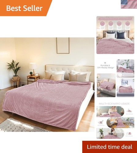 Pink heated flannel blanket - flannel,