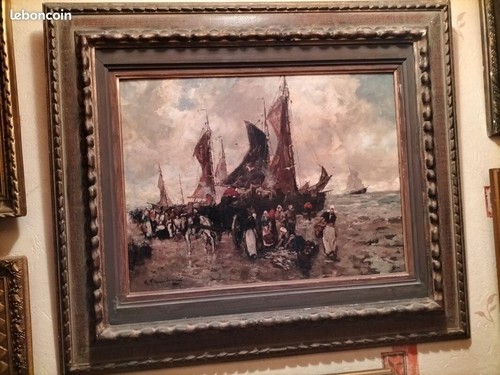 Ancien superbe tableau marine - ancien,